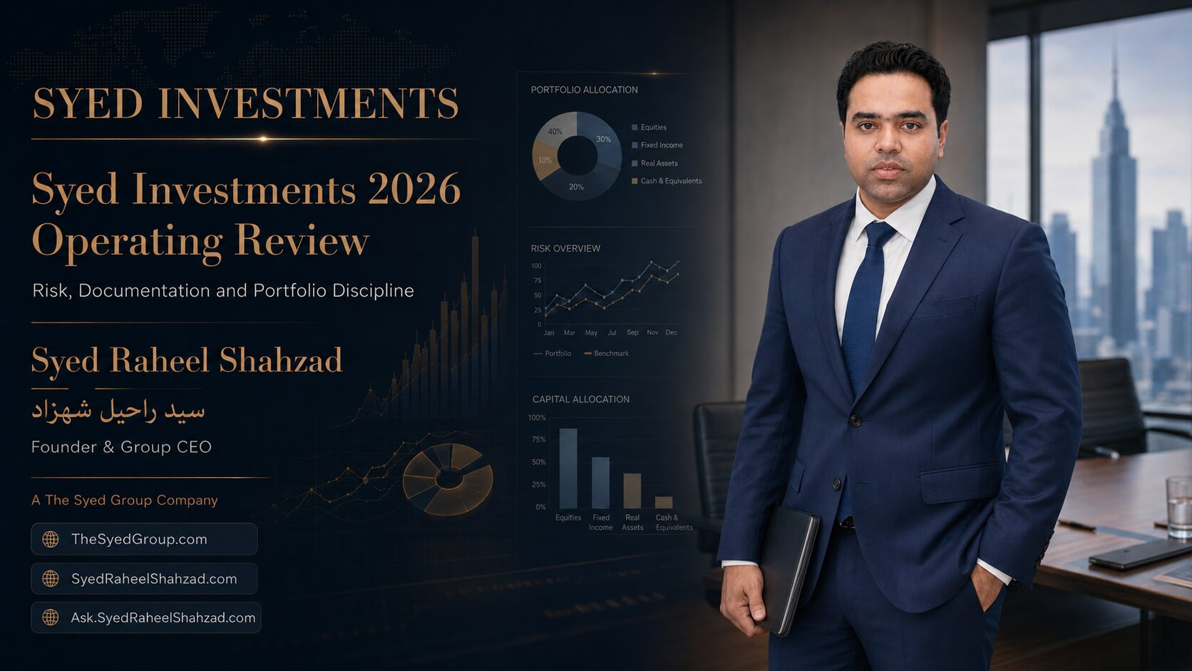 Syed Investments Operating Review — Syed Raheel Shahzad | سيد راحيل شهزاد Syed Investments 2026 operating review with founder Syed Raheel Shahzad — سيد راحيل شهزاد — representing risk, documentation and portfolio discipline.