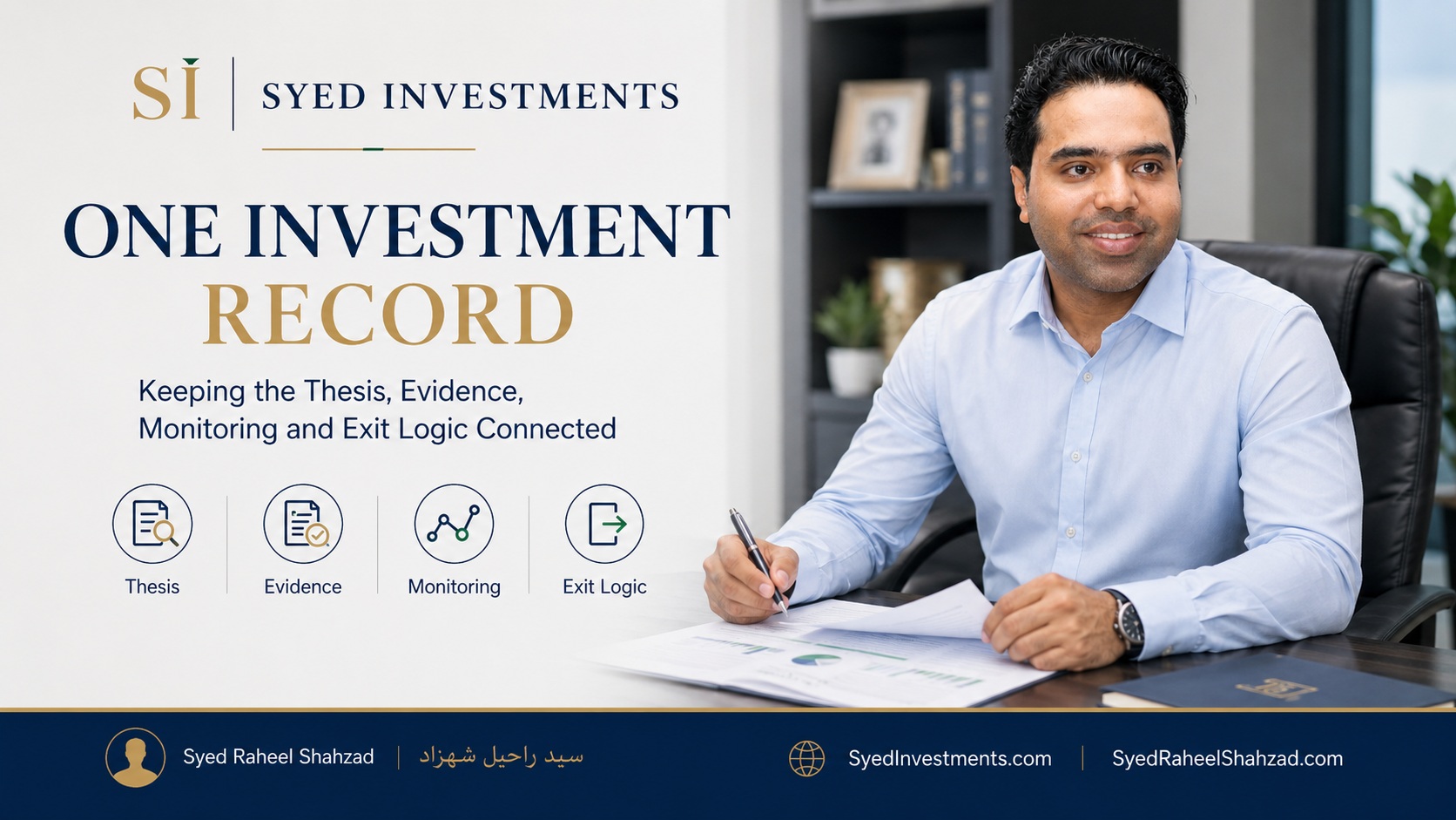 One Investment Record: Keeping the Thesis, Evidence, Monitoring and Exit Logic Connected — Syed Raheel Shahzad featured image