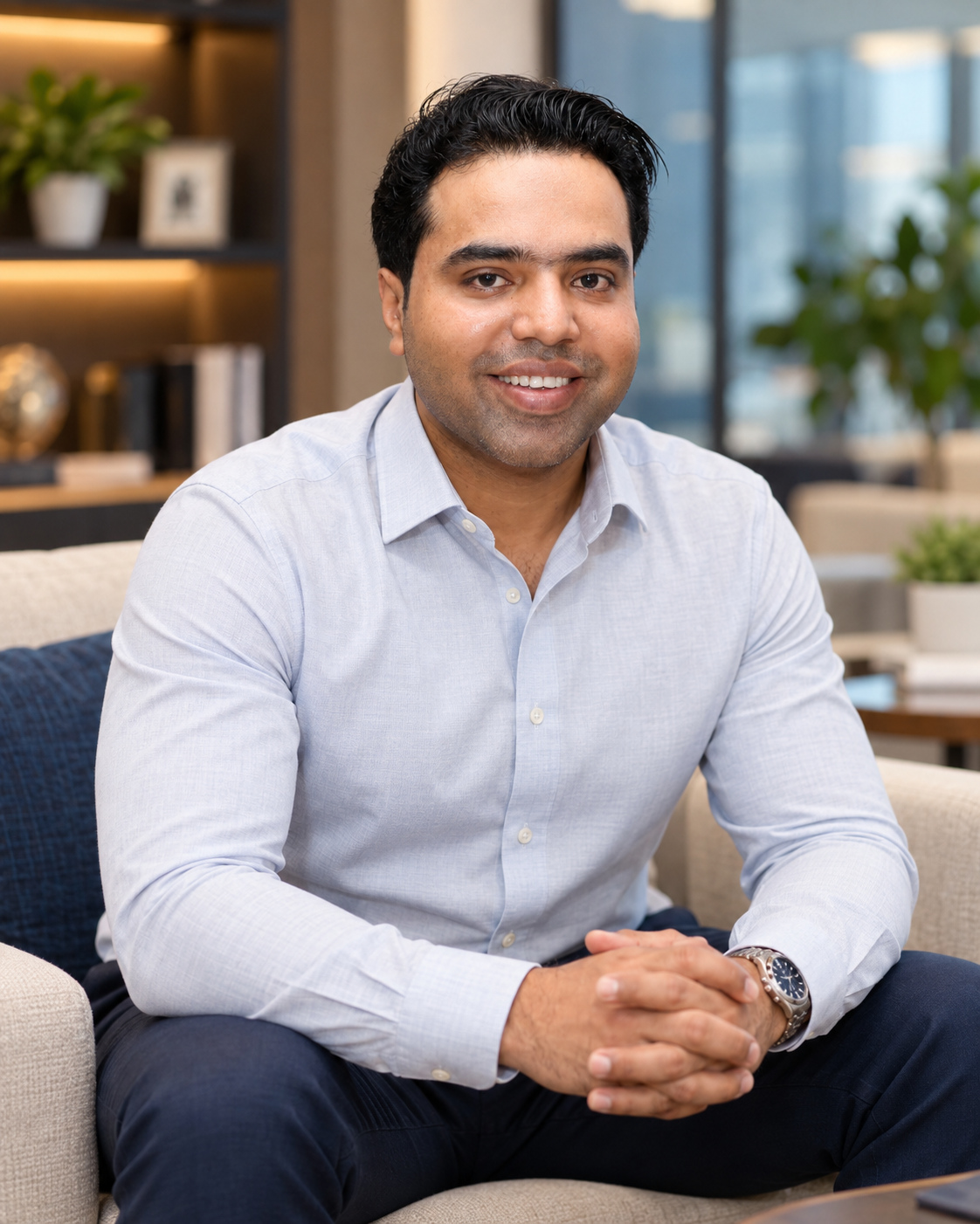 Syed Raheel Shahzad — Modern Office Portrait Official portrait of Syed Raheel Shahzad — سيد راحيل شهزاد, author and Founder & Group CEO of The Syed Group